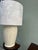 1940s White Art Deco Ceramic Lamp — Custom Peacock Shade For Sale In Miami - Image 6 of 10