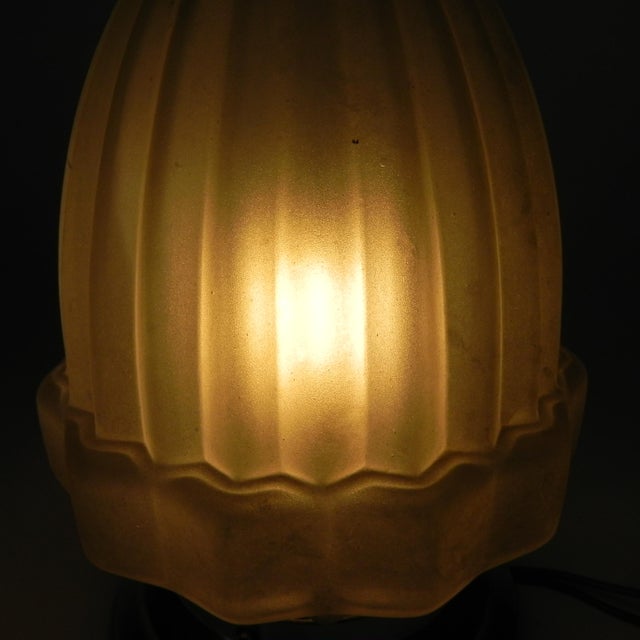 Art Deco Ceiling Lamp with Frosted Glass Shade, 1930s For Sale - Image 9 of 10