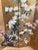 Mid-Century Japanese Style Hand Painted Four-Panel Screen by Lucien Leinfelder For Sale - Image 4 of 13