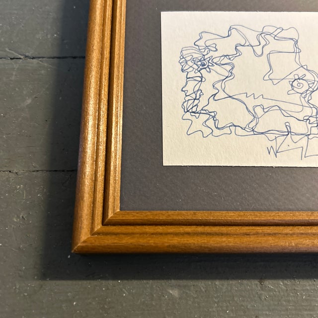Abstract 1980's Original Wayne Cunningham Abstract Pen and Ink Drawing For Sale - Image 3 of 4