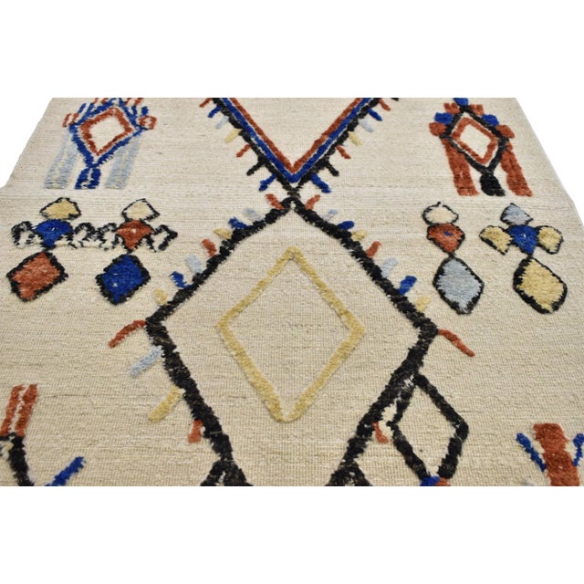 Berber Tribes of Morocco High-Low Moroccan Vintage Style Rug - 04'01 X 06'02 For Sale - Image 4 of 7