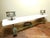 Antique Opal Glass Bathroom Shelf With Brass Cups and Soap Dish For Sale - Image 9 of 18