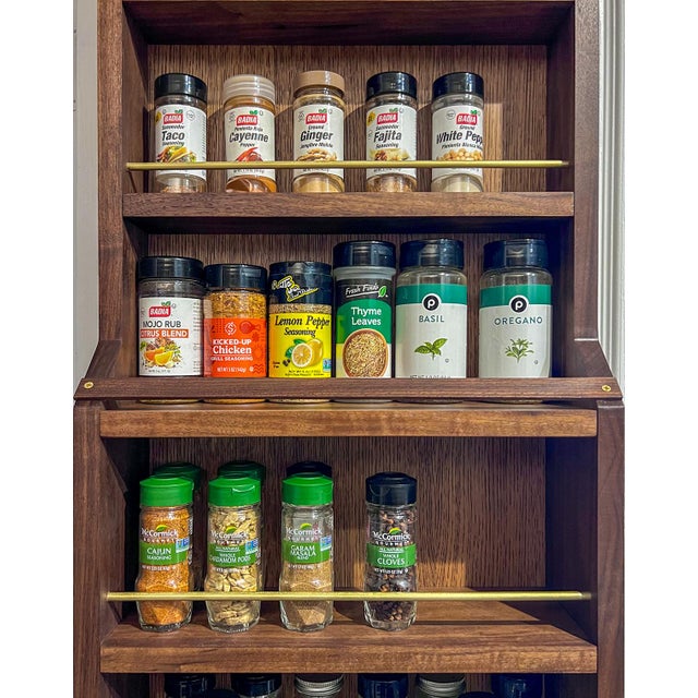2020s Mid-Century Modern Walnut Spice Rack For Sale - Image 5 of 9
