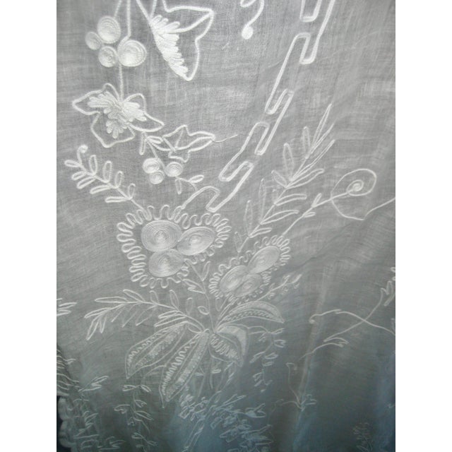 French Embroidered Curtain Sheer Antique Cornely 19 Century For Sale - Image 12 of 14