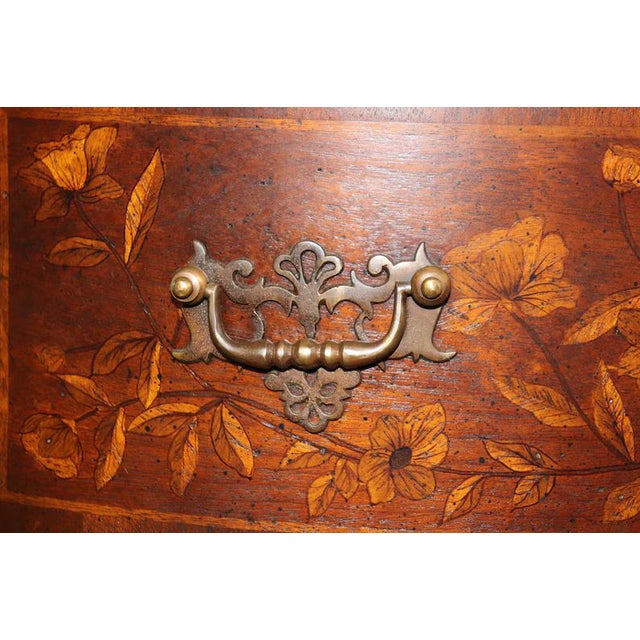 1980s Pair of John Richard "European Crossroads" Inlaid Console Tables – Edwardian Style Marquetry Demi-Lune Entryway Tables For Sale - Image 9 of 9