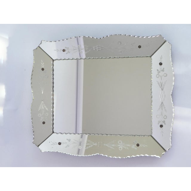 Venetian Etched Rectangular Wall Mirror, 1960s For Sale - Image 8 of 12