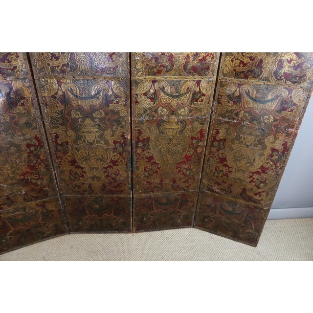 Cordovan Leather Screen, 17th Century For Sale - Image 12 of 12