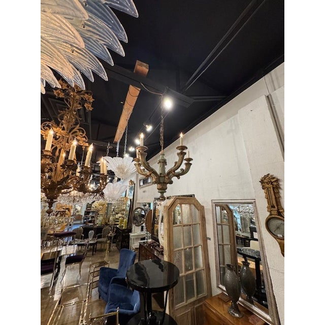 Traditional 19th C. Italian Carved and Painted Chandelier For Sale - Image 3 of 7