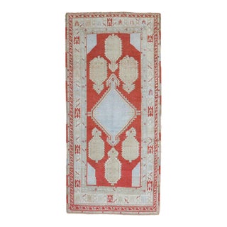 Red Vintage Inspired Caucasian Rug - 3'5" x 6'10" For Sale