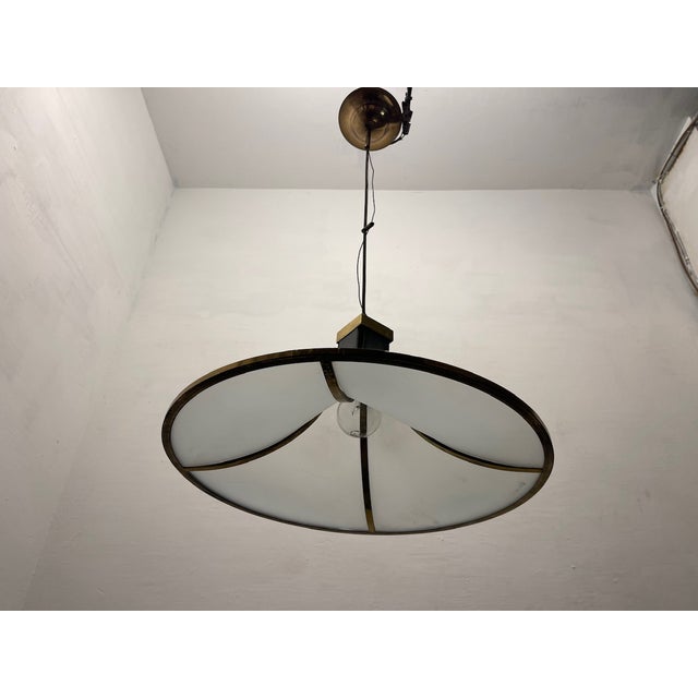 Brass Glass Pagoda Pendant by Angelo Brotto Esperia, 1960s For Sale - Image 3 of 10