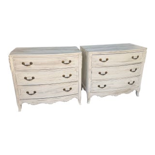 Distressed White French Chests - A Pair For Sale