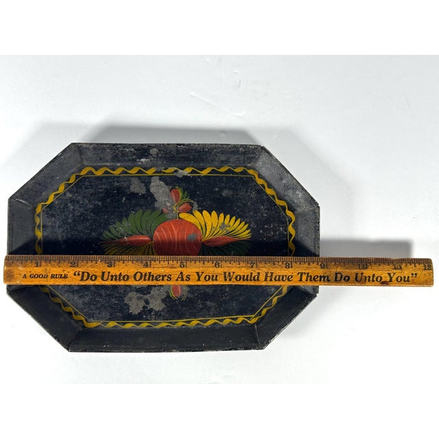 Antique Toleware Tray: Hand-Painted Floral Folk Art, c. 1835 For Sale - Image 9 of 9