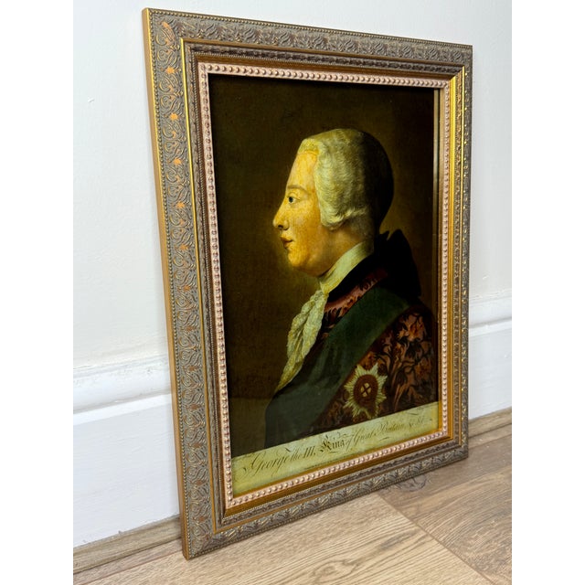 18th Century King George III Reverse-Painted Mezzotint on Glass After Jeremiah Meyer Ra, Engraved by Richard Purcell, London For Sale - Image 10 of 18