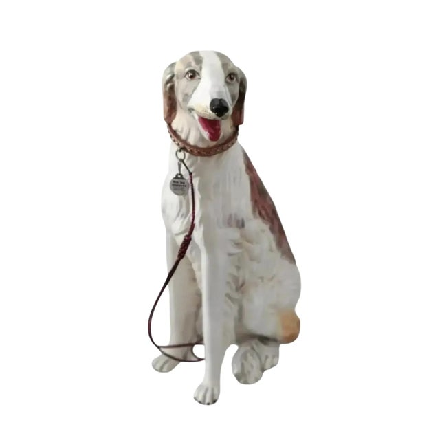 For your consideration . . . This is an extremely rare vintage sculpture of a magnificent BORZOI Russian Wolfhound. This...