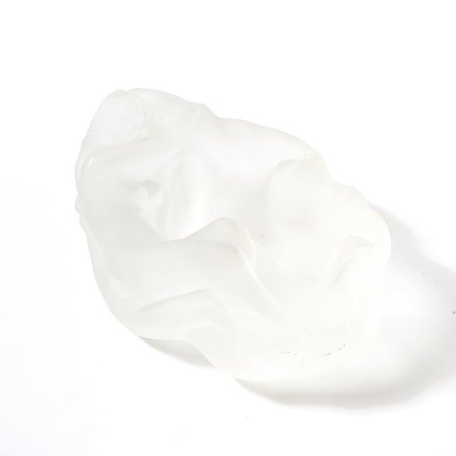 René Lalique MidCentury Frosted Glass Sleeping Beauty Sculptural Nude Dish Signed R Lalique For Sale - Image 4 of 18
