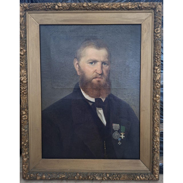 Portrait of Knight Giovanni Guido da Cilavegna, Portrait, 1866, Oil on Canvas For Sale - Image 3 of 13