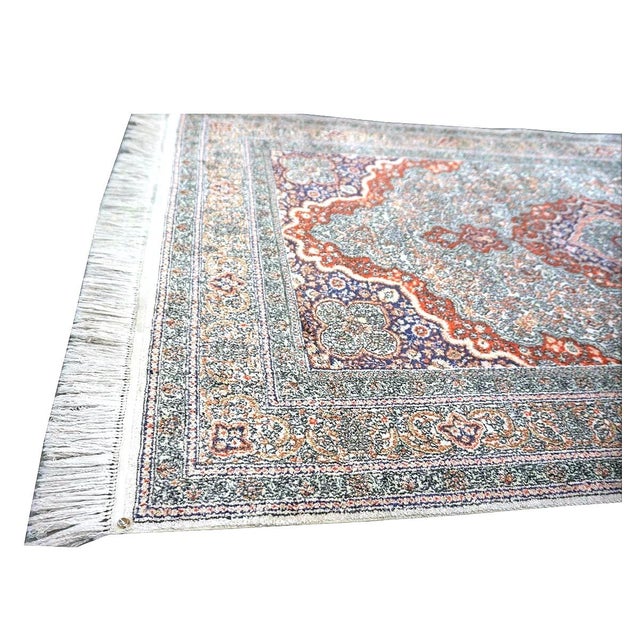 Vintage Sino-Persian Hereke Silk 3x5 Ivory, Red & Purple Handmade Area Rug #1144265 For Sale - Image 9 of 16