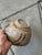 Set of 2 wood-fired shino studio pottery bowls with impressed potter's chop, late 20th century. Warm shino glaze, wood-ash...