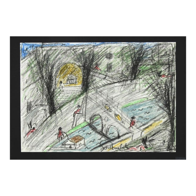 Nazareno Gattamelata - The Tiber - Oil Pastels - 1970s For Sale