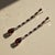 Modern Garnet Long Drop Earrings, Silver, Gold, Pair For Sale - Image 3 of 8