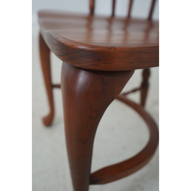 Set of 6 Solid Cherry Brace Back Windsor Chairs For Sale - Image 14 of 18