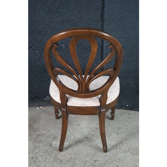 White 1970s 4 White Furniture Hepplewhite Style Walnut Balloon Back Plume Side Chairs For Sale - Image 8 of 11