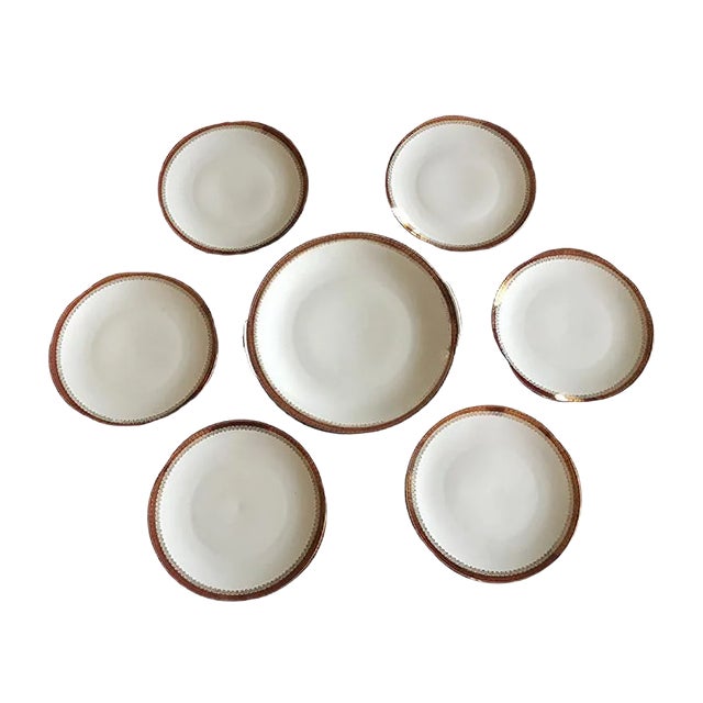Cake Plate Set from Bavaria Porzellan, 1940s, Set of 7 For Sale