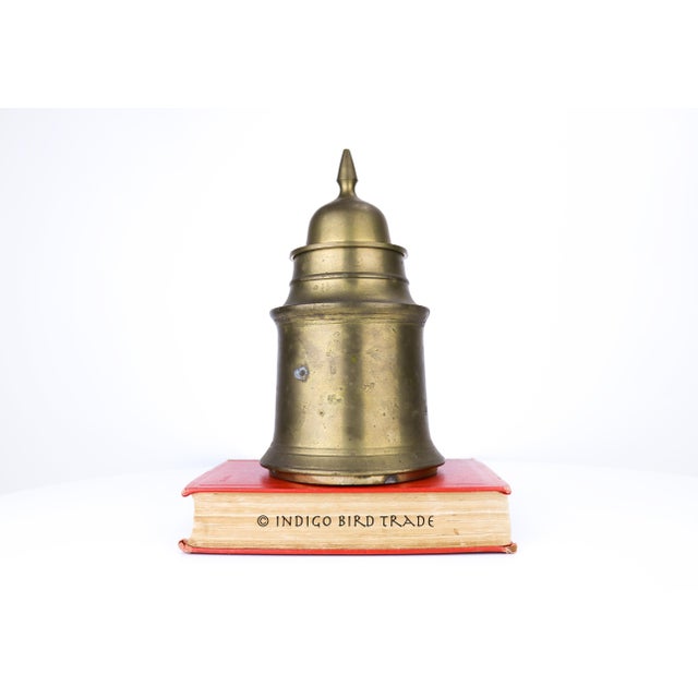 Large Vintage Brass Ginger Jar With Lid For Sale - Image 4 of 6