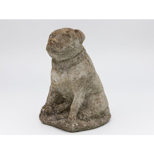Gray Composite Stone Bull Dog Garden Ornament, England 1970s For Sale - Image 8 of 9