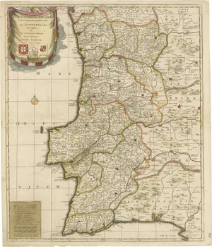 Antique Map of Portugal by P. Schenk, 1700