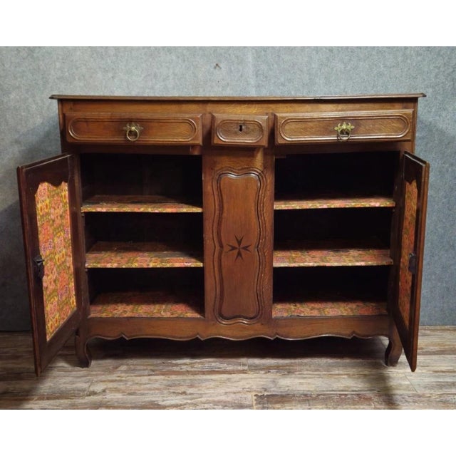 Antique 18th Century Louis XV Regional Low Sideboard in Oak For Sale - Image 10 of 14