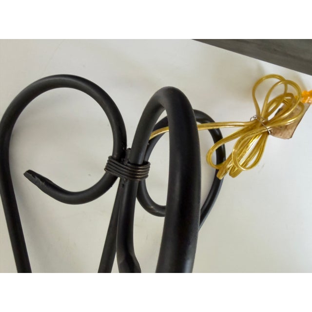 Pair of Vintage Wrought Iron Scroll Table Lamps, 20" For Sale - Image 12 of 15