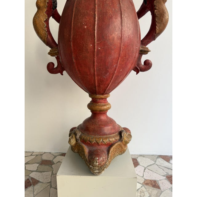 17th Century Baroque Candleholder in Lacquered Wood and Plaster, Spain, 1600 For Sale - Image 15 of 18