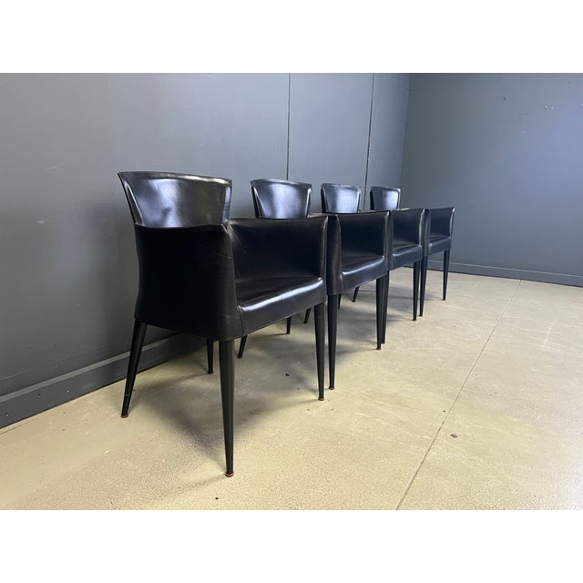 Vela Dining Chairs by Carlo Bartoli for Matteo Grassi, 1980s, Set of 4, in Very Good conditions. Designed 1980 to 1989...