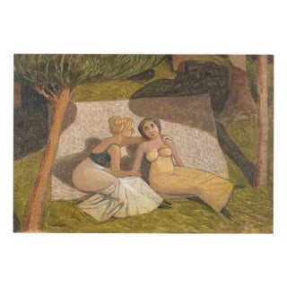 Alberto Gallerati, In Confidence, Oil Painting, 1970s For Sale