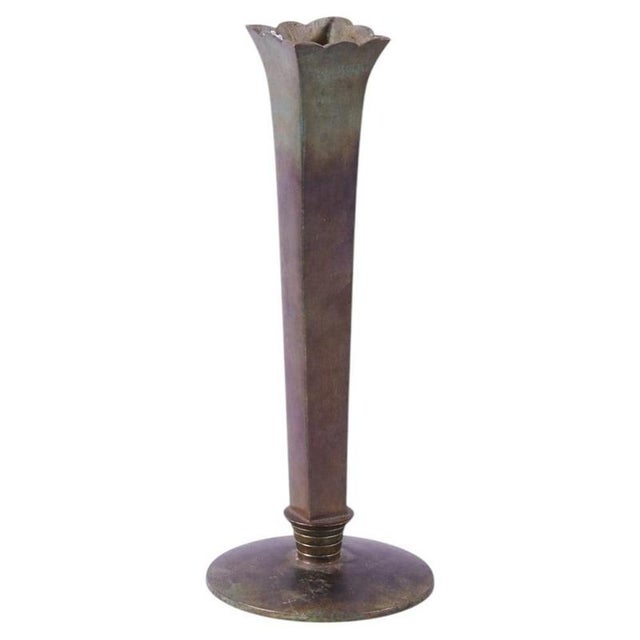 Metal Swedish Art Deco Bronze Vase from GAB Guldsmedsaktiebolaget, 1930s For Sale - Image 7 of 7