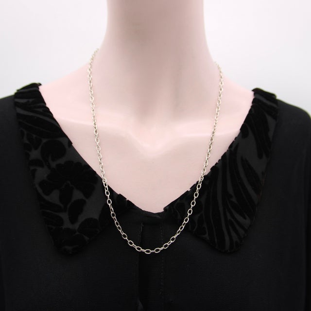 Modern Vintage Sterling Silver 24” Open Link Chain by Brother Wolf For Sale - Image 3 of 4