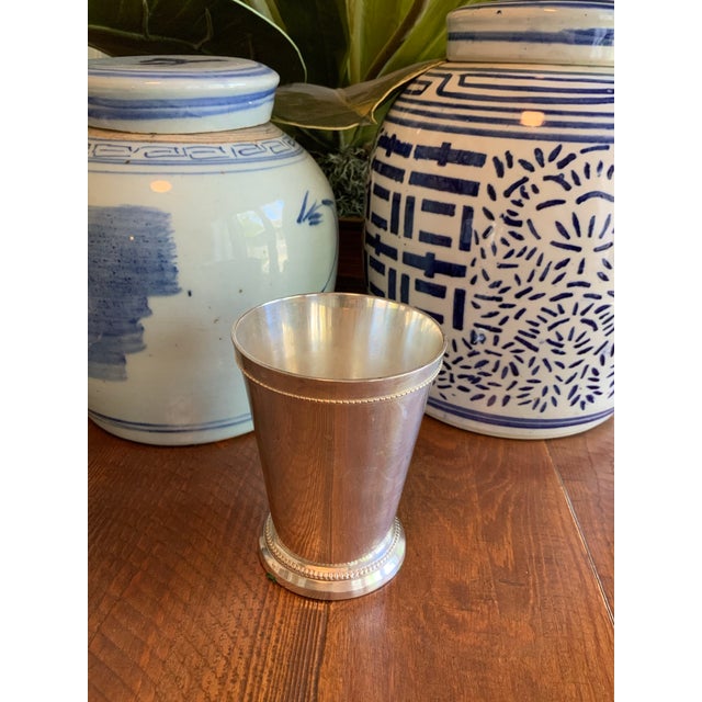 Hollywood Regency Silverplate Mint Julep Cup, a Southern Vintage Barware Classic - Great for Palm Beach Regency Bar Cart, Dressing Table Accent or Traditional Vase For Sale - Image 3 of 6