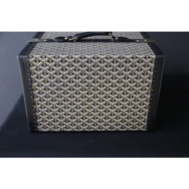 Library Trunk in Herringbone Canvas from Goyard, 1950s For Sale - Image 7 of 18