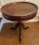 1960s Regency Mahogany and Tooled Leather Stencil Pedestal Tea Drum Table For Sale - Image 11 of 11
