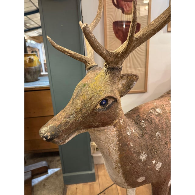1940s French Vintage Concrete Deer For Sale - Image 5 of 5