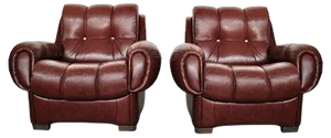 Set of Vintage Italian Leather Sofas, 1970s