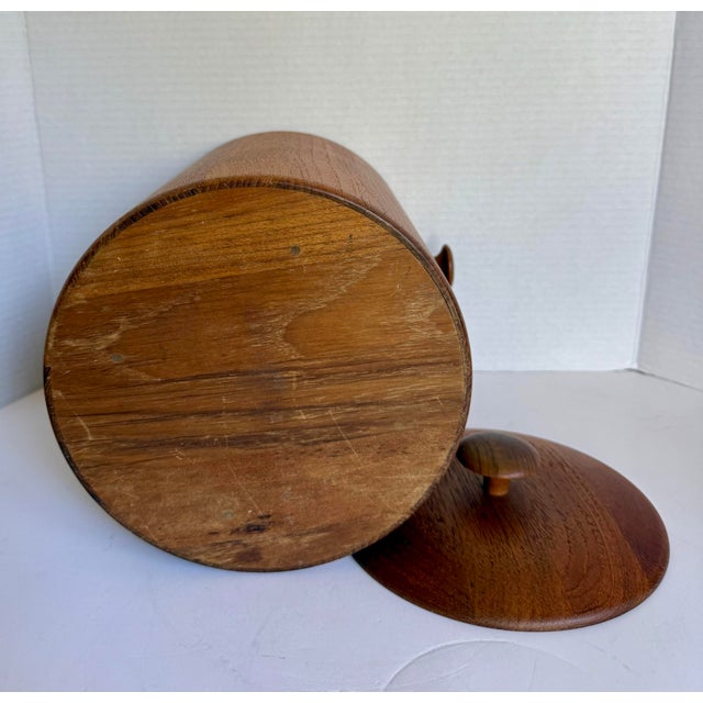 Vintage Mid-Century Danish Modern Teak Ice Bucket With Lid & Liner For Sale - Image 12 of 12