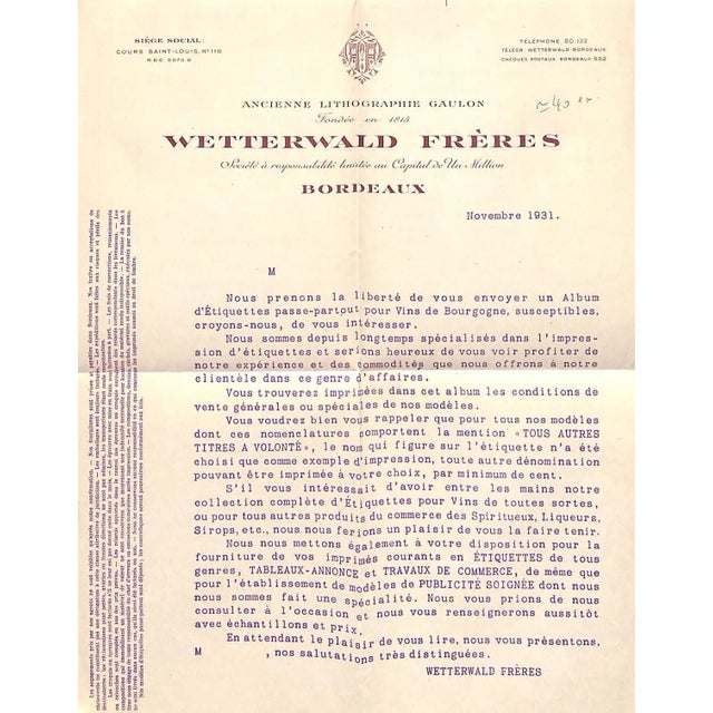1930s "Imprimerie Wetterwald Freres" 1931 For Sale - Image 5 of 12
