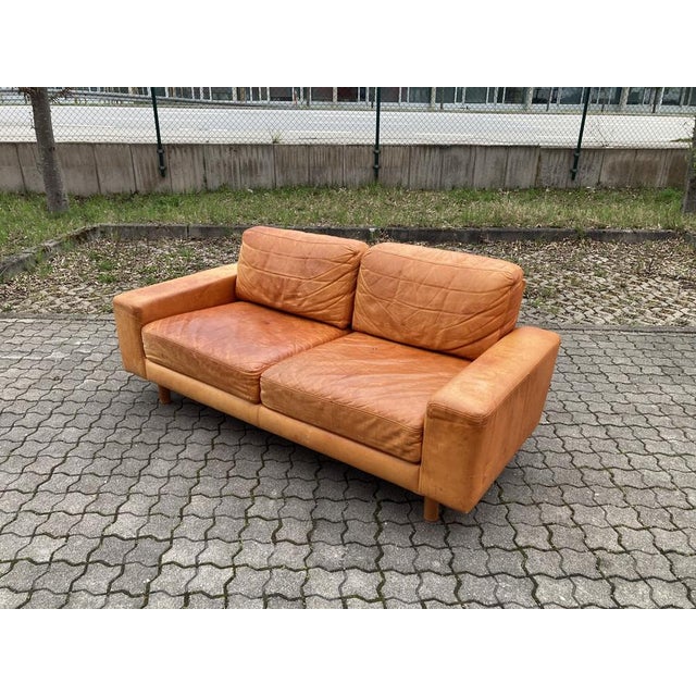 Vintage Danish Cognac Leather Sofa, 1980s For Sale - Image 18 of 18