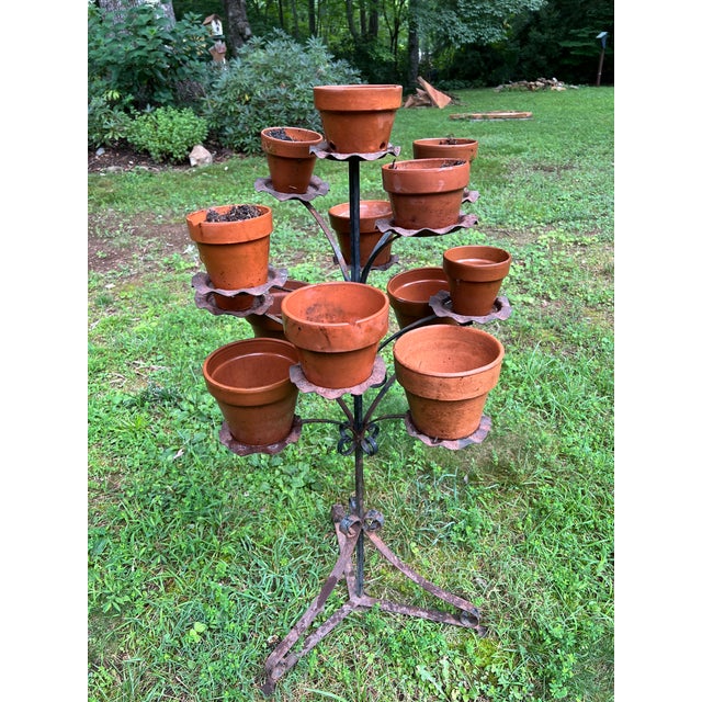 Vintage Wrought Iron Plant Stand For Sale - Image 9 of 12