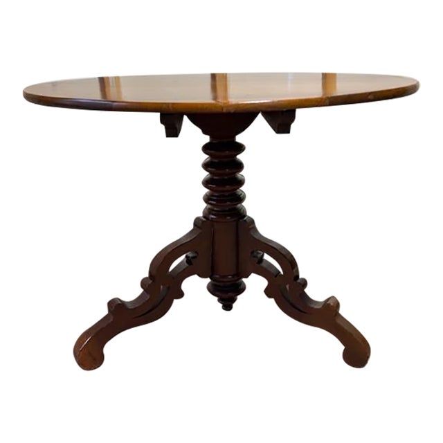 Antique Victorian Style Fold Top Parlor Table Accent Table For Sale