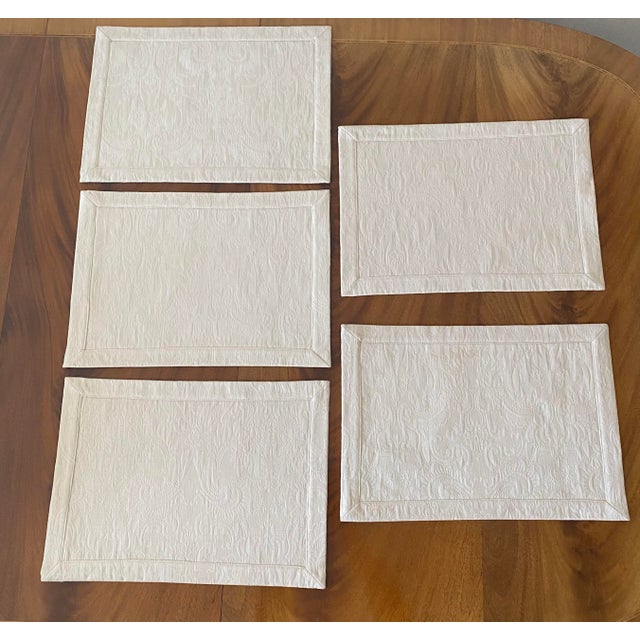 Beige 20th Century Waterford Beige Placemats and Napkins Set- 10 Pieces For Sale - Image 8 of 12