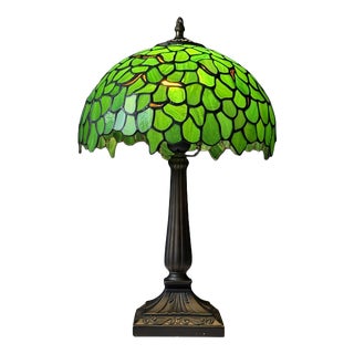 Green Table Lamp in the style of Tiffany For Sale