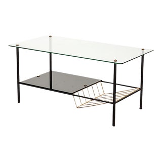 Black Steel Coffee Table with Magazine Rack by Pierre Guariche for Airborne, 1950s For Sale